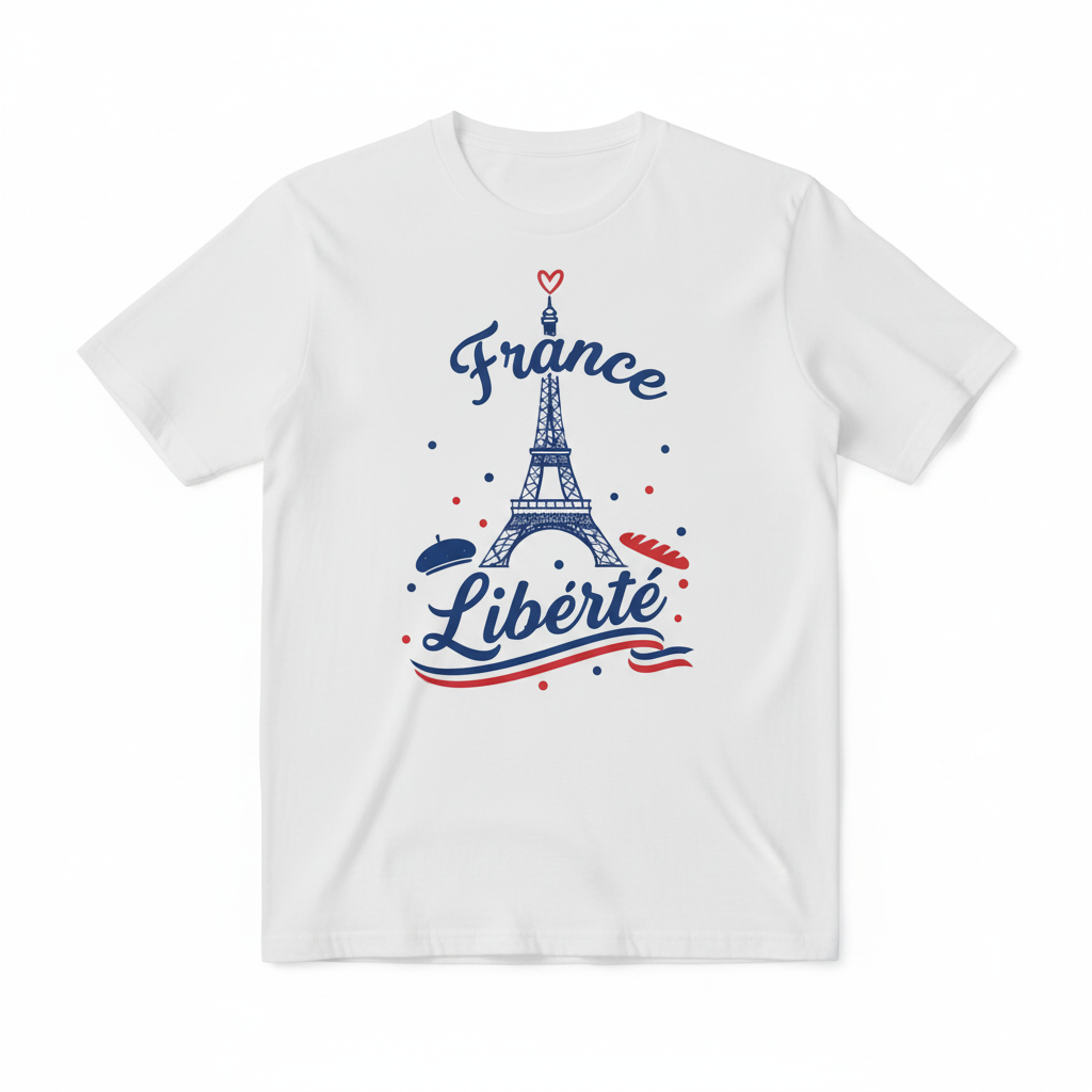 T-shirt France Liberté Blanc