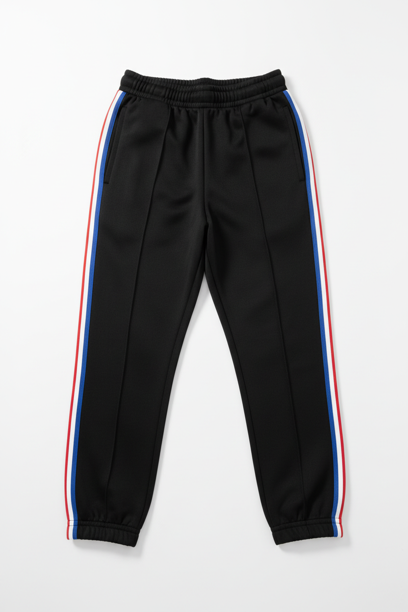 Pantalon Noir Bandes Tricolores France