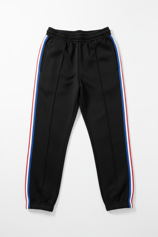 Pantalon Noir Bandes Tricolores France