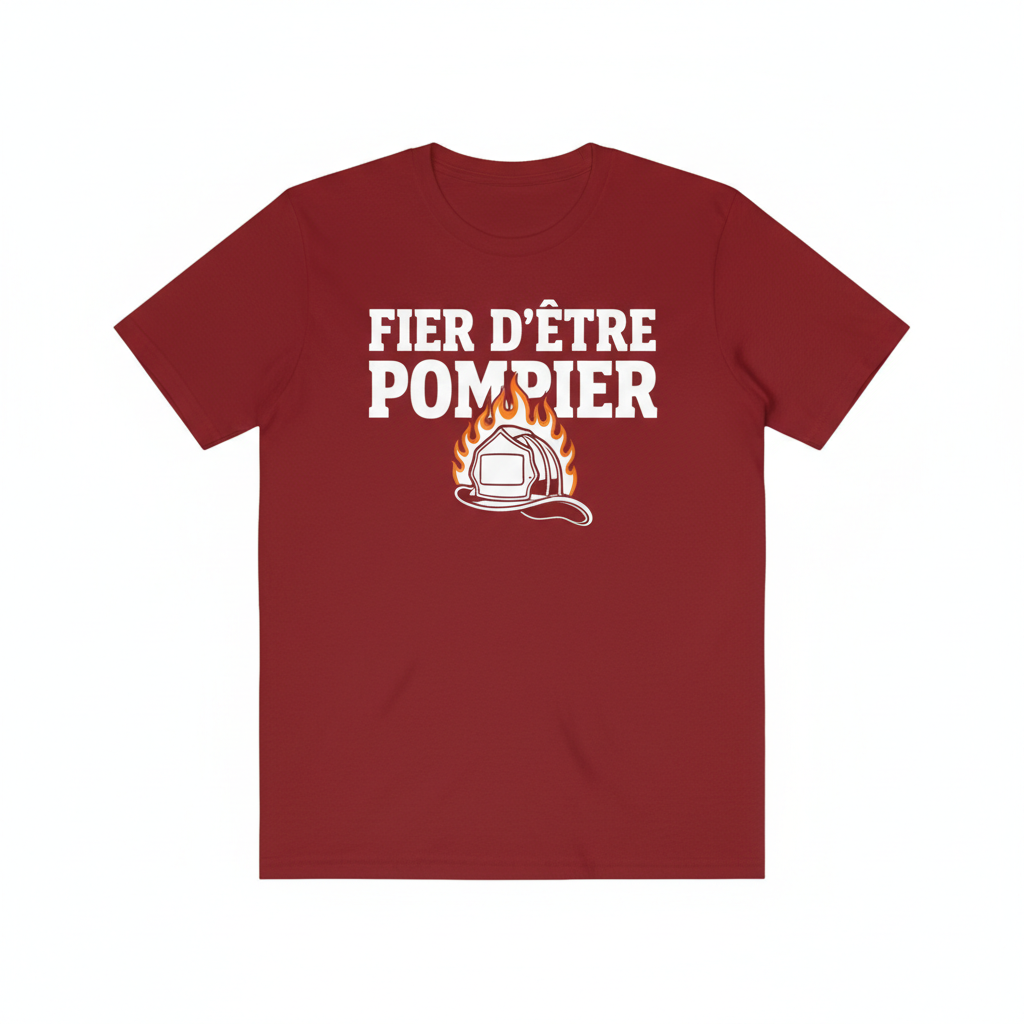 T-shirt Pompier Fier d'être Pompier — Cadeau Héros du Feu | Vdpcréations